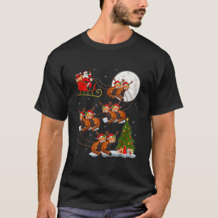 Lichterbaum Weihnachtsmann reitet auf Rotem Panda T-Shirt