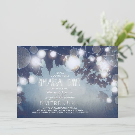 Lichterblauer Probe Einladung (Stehend Vorderseite)