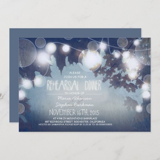 Lichterblauer Probe Einladung (Vorne/Hinten)