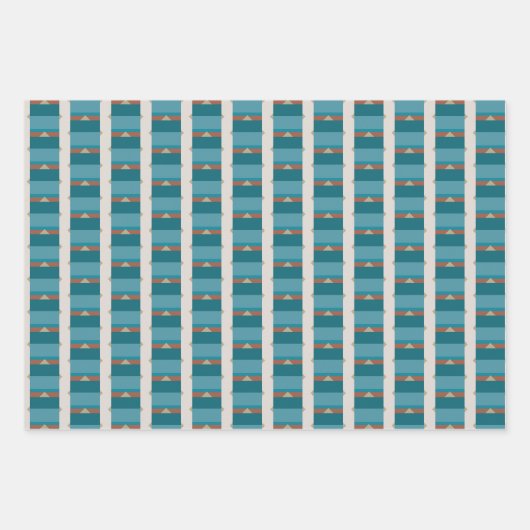 Lichterdige Töne und Blau Geschenkpapier Set (Vorderseite)