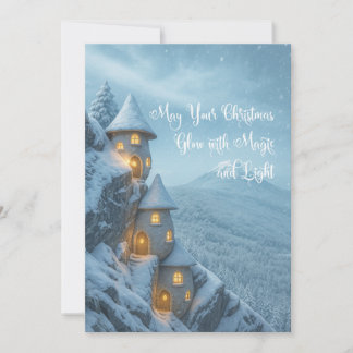 Lichterfee auf den Winterklippen Feiertagskarte