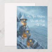 Lichterfee auf den Winterklippen Feiertagskarte (Vorne/Hinten)