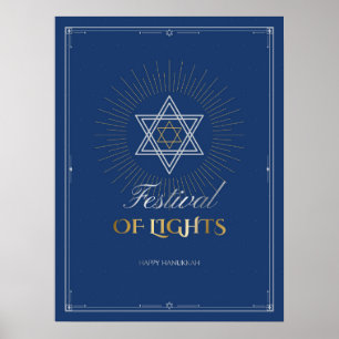 Lichterfest Hanukkah Stern Wandkunst Poster