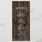 Lichterfolge auf der alten Holzkarten-Karte Menükarte (Rückseite)