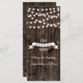 Lichterfolge auf der alten Holzkarten-Karte Menükarte (Vorne/Hinten)