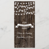 Lichterfolge auf der alten Holzkarten-Karte Menükarte (Vorderseite)