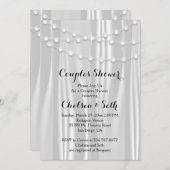 Lichterfolge auf der Dusche des weißen Satin Coupe Einladung (Vorne/Hinten)