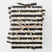 Lichterfolge auf Schwarz-weißen Streifen Geschenkpapier Set (Beispiel)