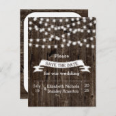 Lichterfolge bei alten Holzhochzeiten Sichern des  Ankündigungspostkarte (Vorne/Hinten)