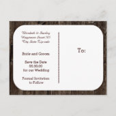 Lichterfolge bei alten Holzhochzeiten Sichern des  Ankündigungspostkarte (Rückseite)