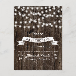 Lichterfolge bei alten Holzhochzeiten Sichern des  Ankündigungspostkarte