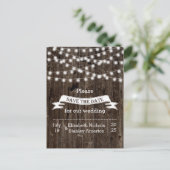 Lichterfolge bei alten Holzhochzeiten Sichern des  Ankündigungspostkarte (Stehend Vorderseite)