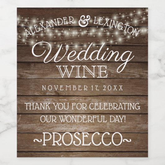 Lichterfolge, bei der der knisternde Wein zum Hoch Weinetikett (Einzelnes Label)