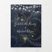 Lichterfolge Celestial Star Night Sky Dreifach Gefaltete Einladung (Cover)