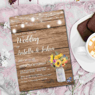 Lichterfolge   Mason Jar Wedding Einladung