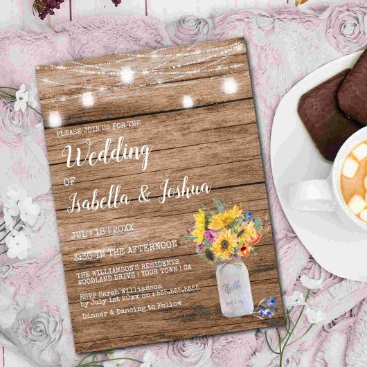 Lichterfolge | Mason Jar Wedding Einladung