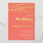 Lichterfolge Moderne Hochzeit Folieneinladung (Vorderseite)