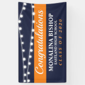 Lichterfolge| Navy Blue Orange Class of 2020 Banner (Vertikal)
