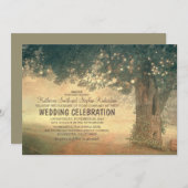 Lichterfolge rustikale Baumhochzeit Einladung (Vorne/Hinten)