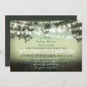 Lichterfolge rustikale Hochzeitseinladung Einladung (Vorne/Hinten)