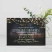 Lichterfolge rustikale Hochzeitseinladung Einladung (Stehend Vorderseite)