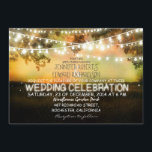 Lichterfolge rustikale Hochzeitseinladung Einladung<br><div class="desc">Vintage Hochzeitseinladungen mit Lichterketten an den Zweigen des alten Baumes und romantische farbenfrohe Feld mit Wäldern im weiteren Horizont. Niedliche stilvolle und kreative Hochzeitseinladung für Hochzeiten auf dem Lande, Hochzeiten im Garten, Hochzeiten im Herbst. Bitte kontaktieren Sie mich, wenn Sie Hilfe bei der Anpassung benötigen oder eine individuelle Farbanfrage haben....</div>