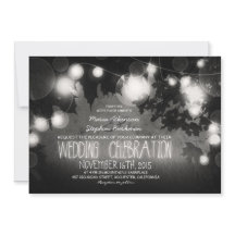 Lichterfolge rustikale Hochzeitseinladung