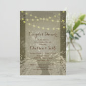 Lichterfolge rustikaler Hintergrund Einladung (Stehend Vorderseite)