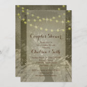 Lichterfolge rustikaler Hintergrund Einladung (Vorne/Hinten)
