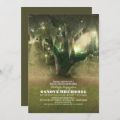 Lichterfolge Rustikales Eichenbaum-Brautparty Einladung (Vorne/Hinten)