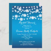 Lichterfolge Schneeflocken Hochzeitsfest Brautpart Einladung (Vorne/Hinten)
