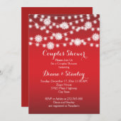 Lichterfolge Schneeflocken Hochzeitspaare duschen Einladung (Vorne/Hinten)