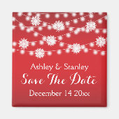 Lichterfolge, Schneeflockenhochzeit Das Datum spei Magnet (Vorne)