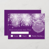 Lichterfolge und Hochzeitskarte RSVP Karte (Vorne/Hinten)