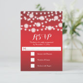Lichterfolge und Schneeflocken rote Hochzeit RSVP (Stehend Vorderseite)