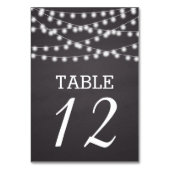 Lichterfolge und Tischnummer der Tafelhochzeit (Vorderseite)