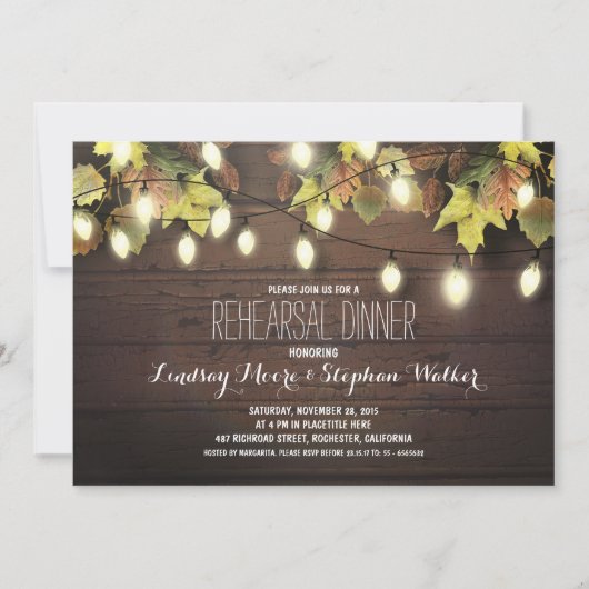 Lichterfolge zum Probe-Dinner Einladung (Vorderseite)