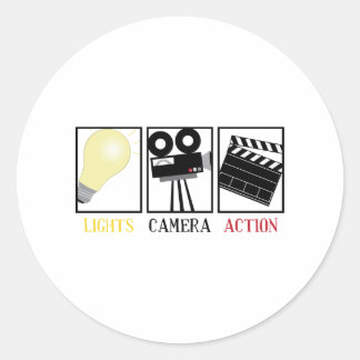 Lichterkamera-Aktion Runder Aufkleber
