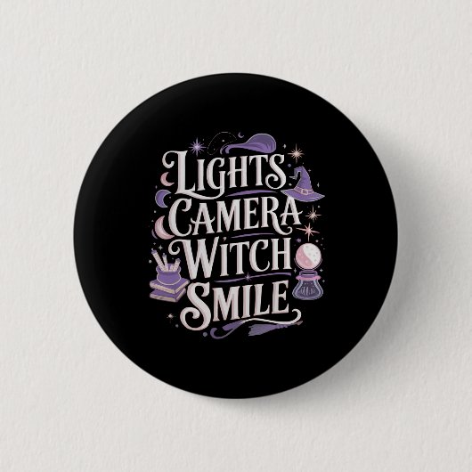 Lichterkamera Hexenlächeln - Hexenhaur Button (Vorderseite)