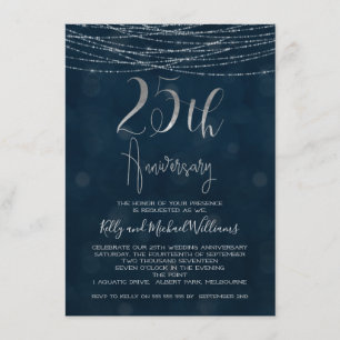 Lichterkette 25. Hochzeitstag Einladung