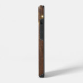 Lichterkette auf Eichenholz iPhone Hülle (Linke Seite)
