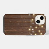 Lichterkette auf Eichenholz iPhone Hülle (Rückseite (Horizontal))