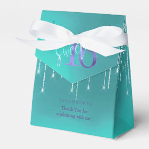 Lichterkette & Ballons Sweet 16 TürkisLila ID473 Geschenkschachtel