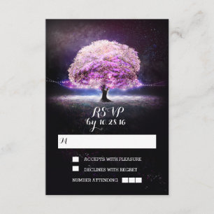Lichterkette Baum Hochzeit RSVP-Karten RSVP Karte