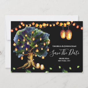 Lichterkette Baum rustikal Land orientalische Late Save The Date