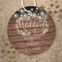 Lichterkette Blumen Rustikale Holz Hochzeit Geschenkanhänger