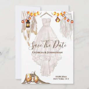 Lichterkette Feder Boho Makramee Laterne Hochzeit Save The Date