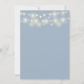 Lichterkette Floral Dusty Blue Hochzeit Save The Date (Rückseite)