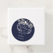 Lichterkette Floral Navy Blau Hochzeit Geschenkanhänger (Beispiel)