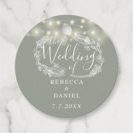 Lichterkette Floral Sage Grün Hochzeit Geschenkanhänger
